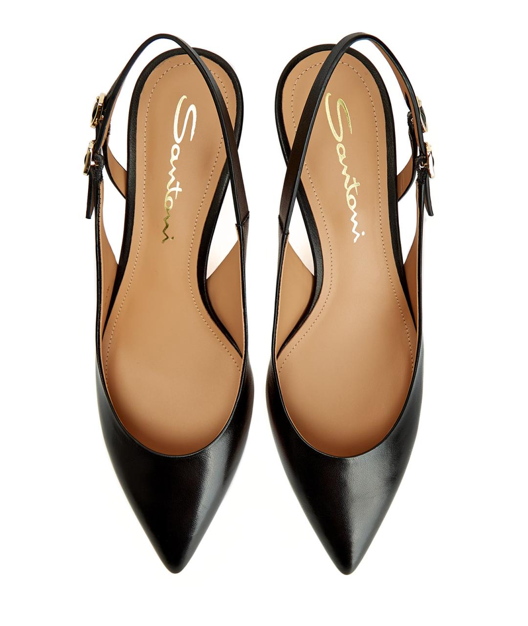 SANTONI Черные кожаные туфли, фото 6