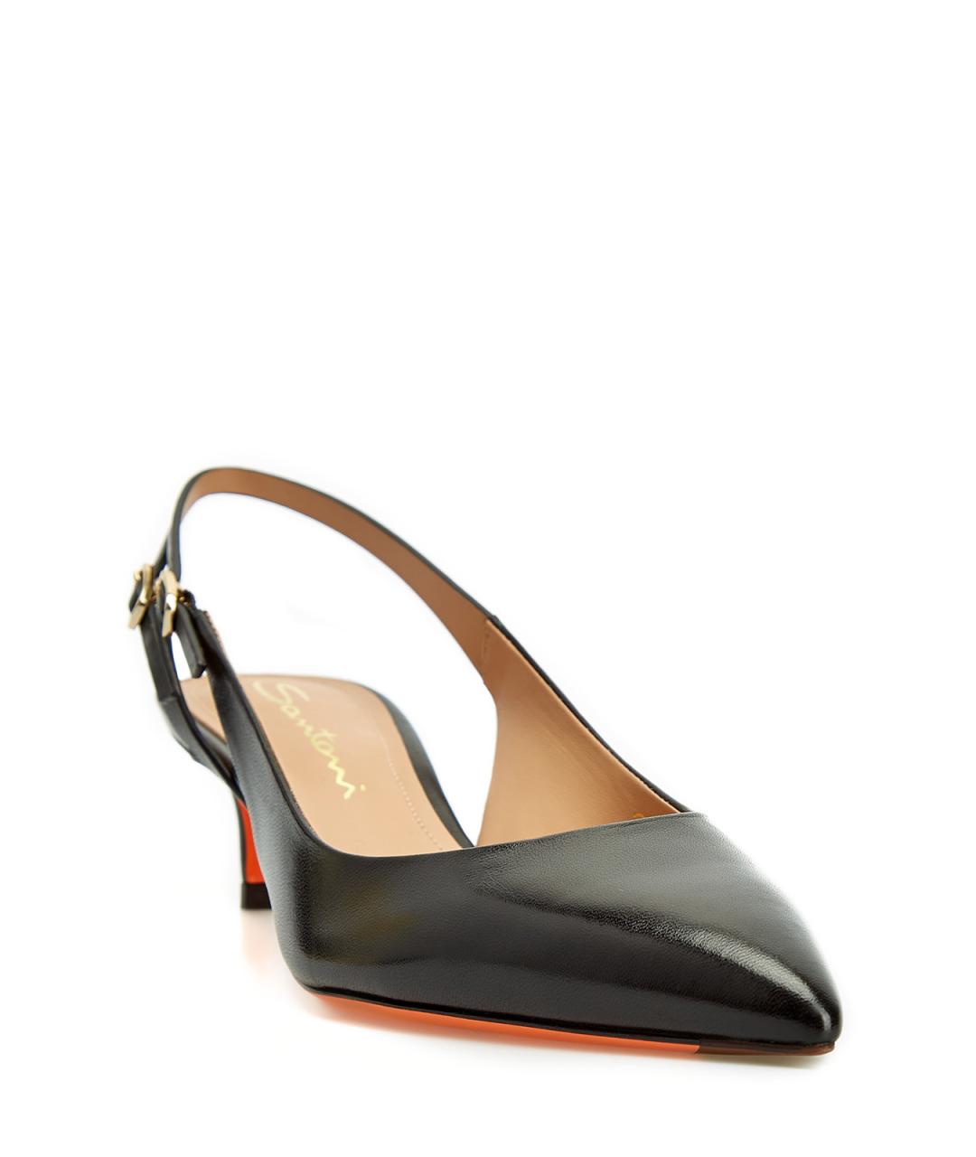 SANTONI Черные кожаные туфли, фото 3