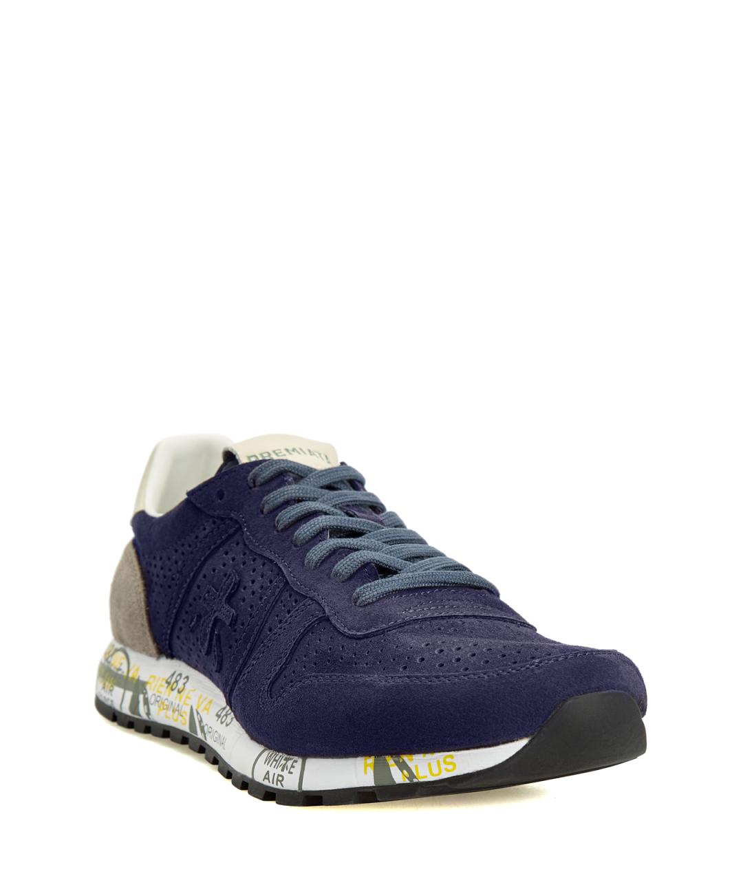 PREMIATA Темно-синие замшевые низкие кроссовки / кеды, фото 3