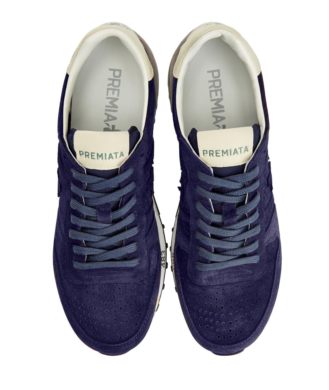 PREMIATA Темно-синие замшевые низкие кроссовки / кеды, фото 6