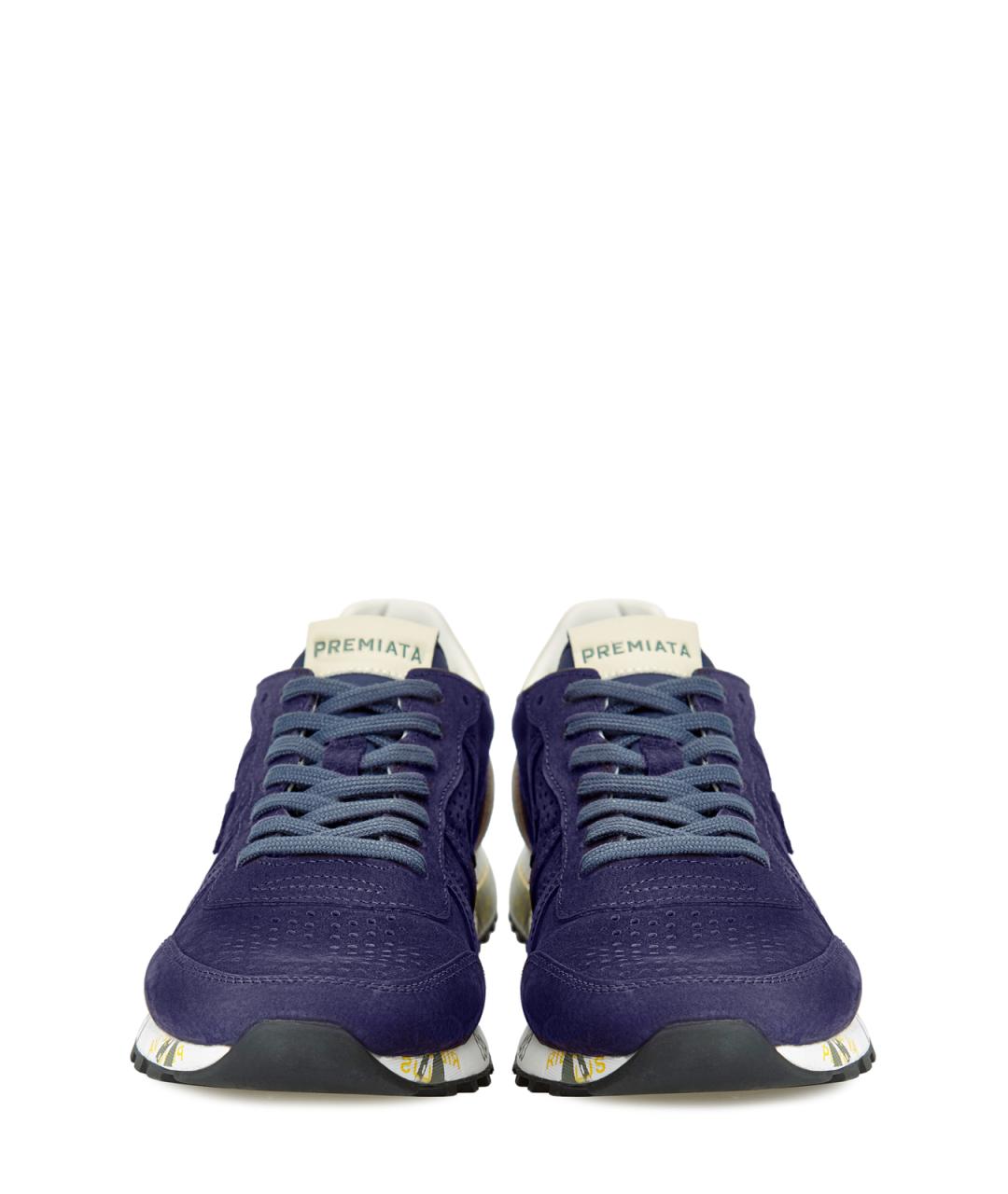 PREMIATA Темно-синие замшевые низкие кроссовки / кеды, фото 5