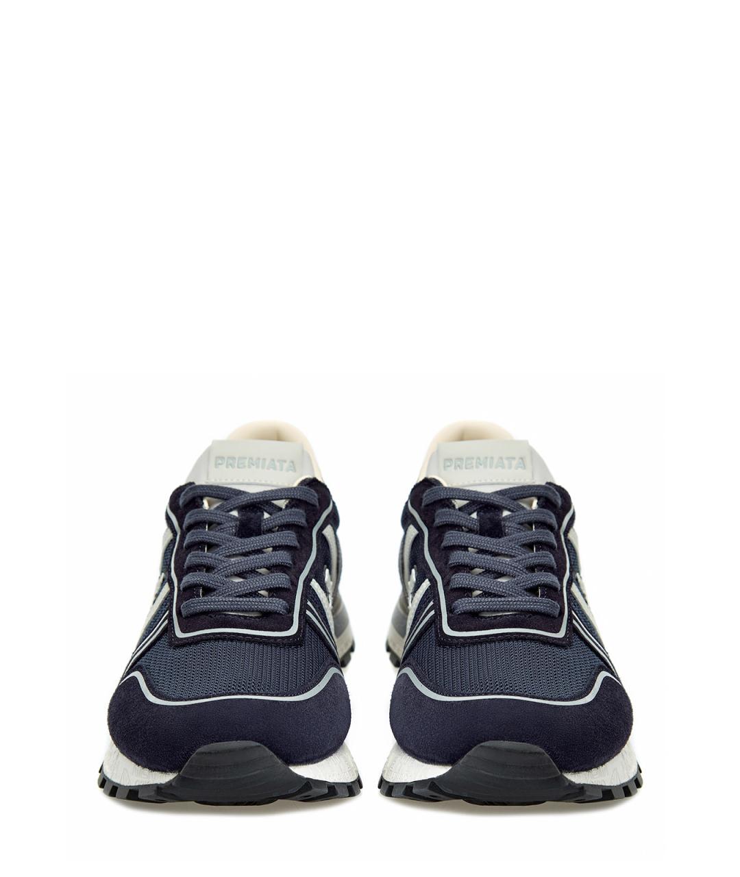 PREMIATA Темно-синие замшевые низкие кроссовки / кеды, фото 5