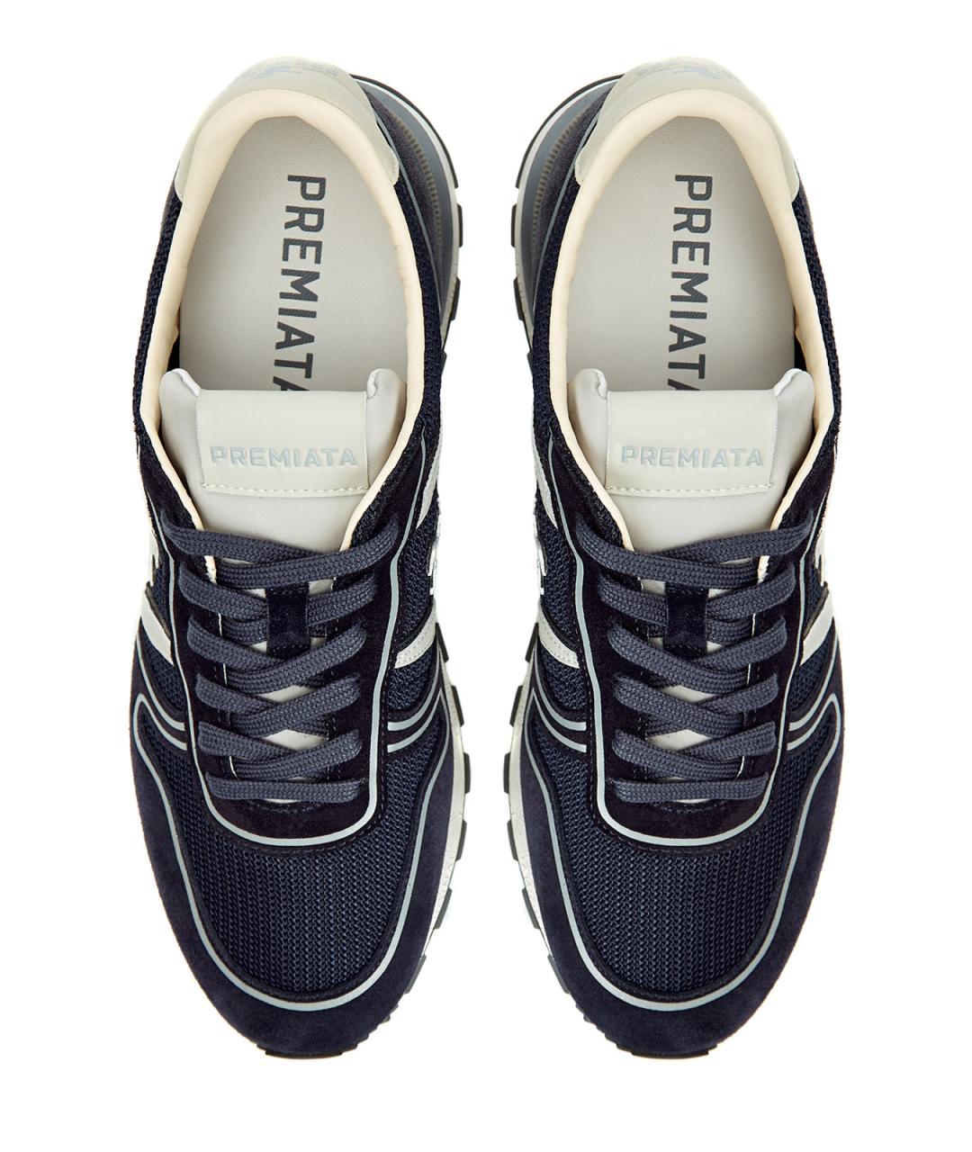 PREMIATA Темно-синие замшевые низкие кроссовки / кеды, фото 6