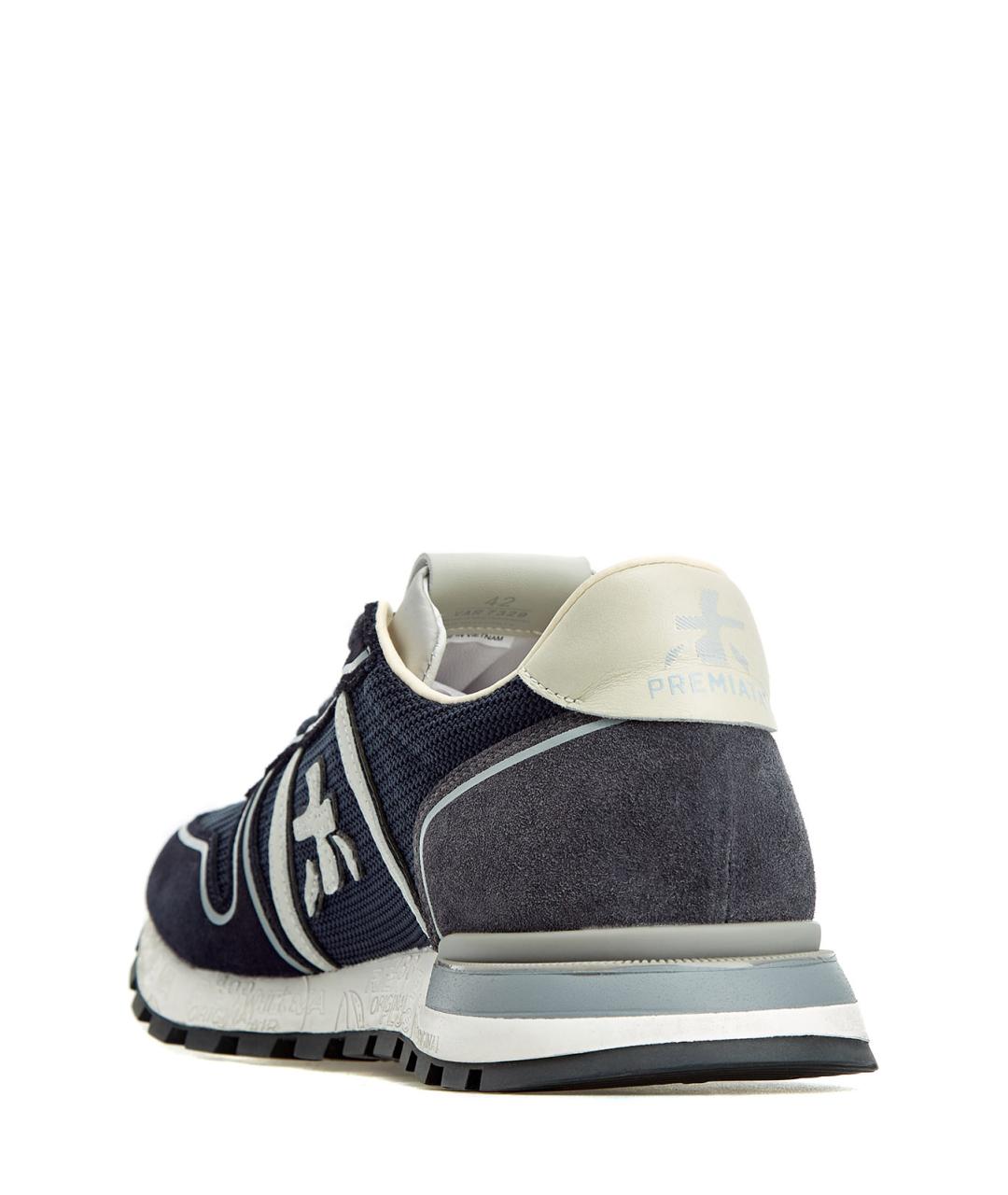 PREMIATA Темно-синие замшевые низкие кроссовки / кеды, фото 4