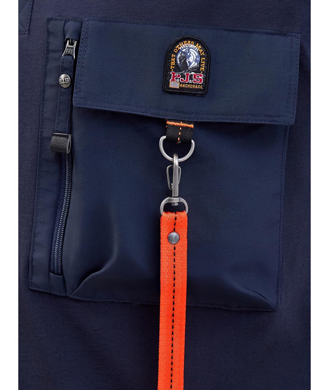 PARAJUMPERS Темно-синее хлопковое поло с коротким рукавом, фото 5