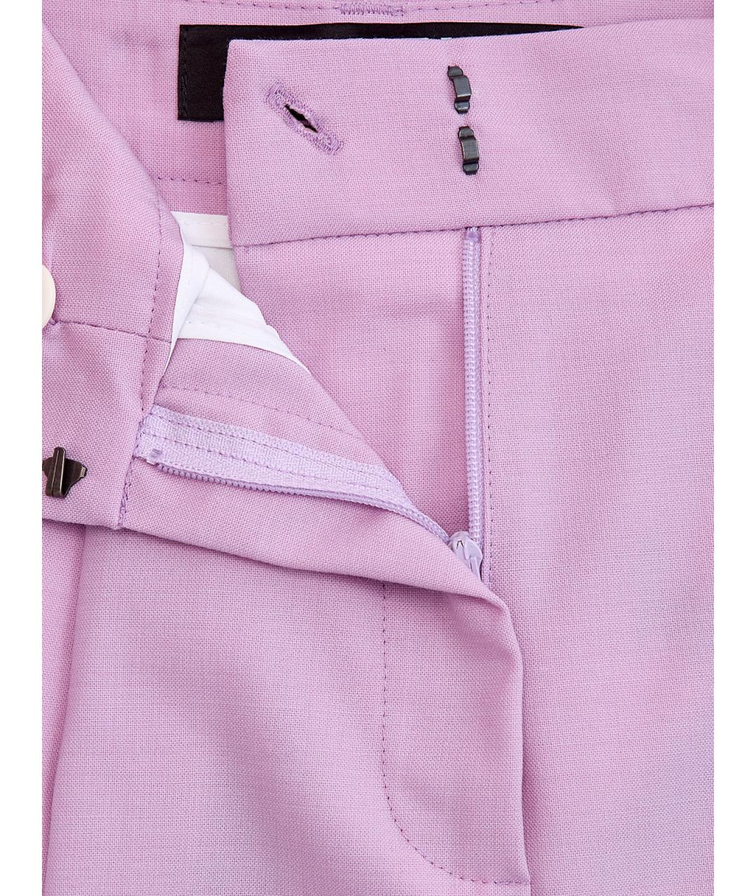 KARL LAGERFELD Фиолетовые полиэстеровые прямые брюки, фото 6