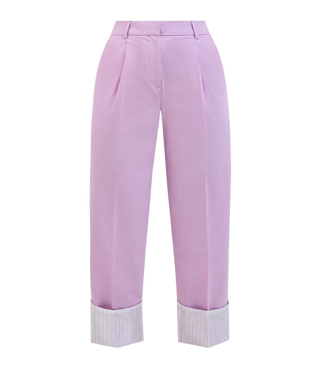 KARL LAGERFELD Фиолетовые полиэстеровые прямые брюки, фото 1