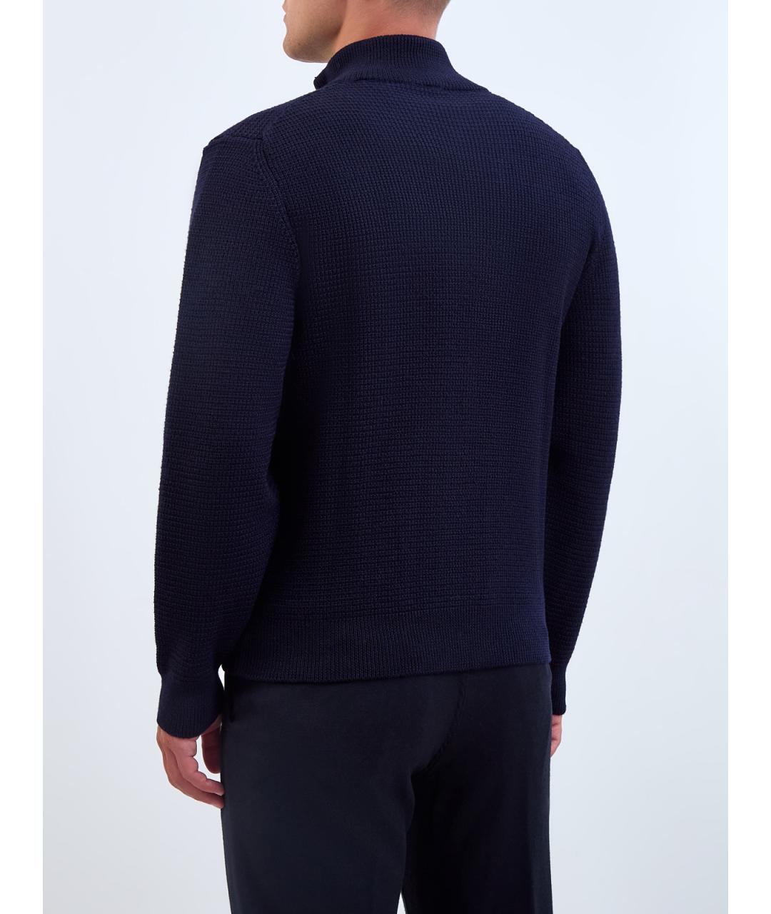 CANALI Синий шерстяной кардиган, фото 4