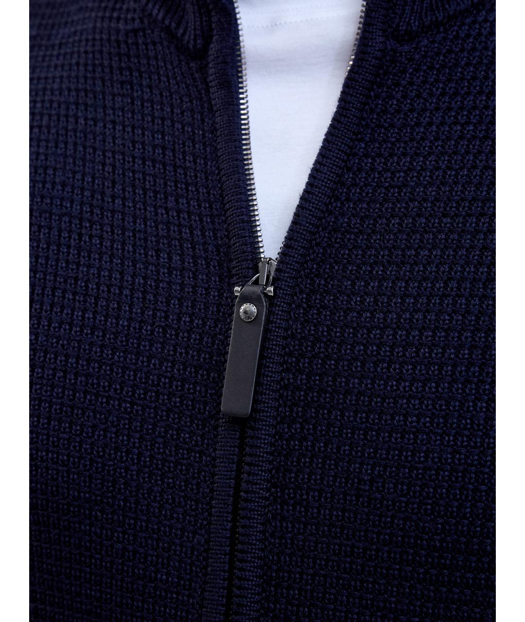 CANALI Синий шерстяной кардиган, фото 5