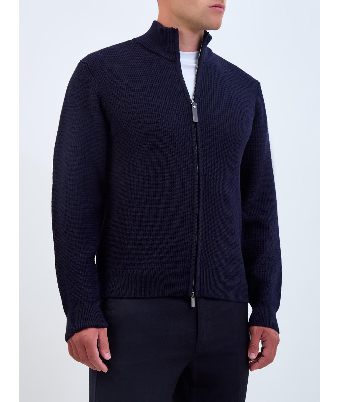 CANALI Синий шерстяной кардиган, фото 3