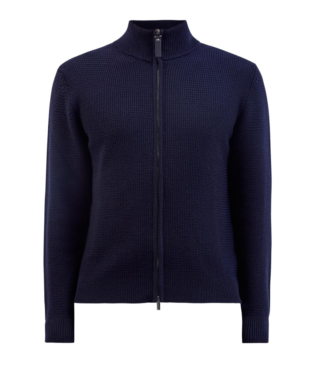 CANALI Синий шерстяной кардиган, фото 1