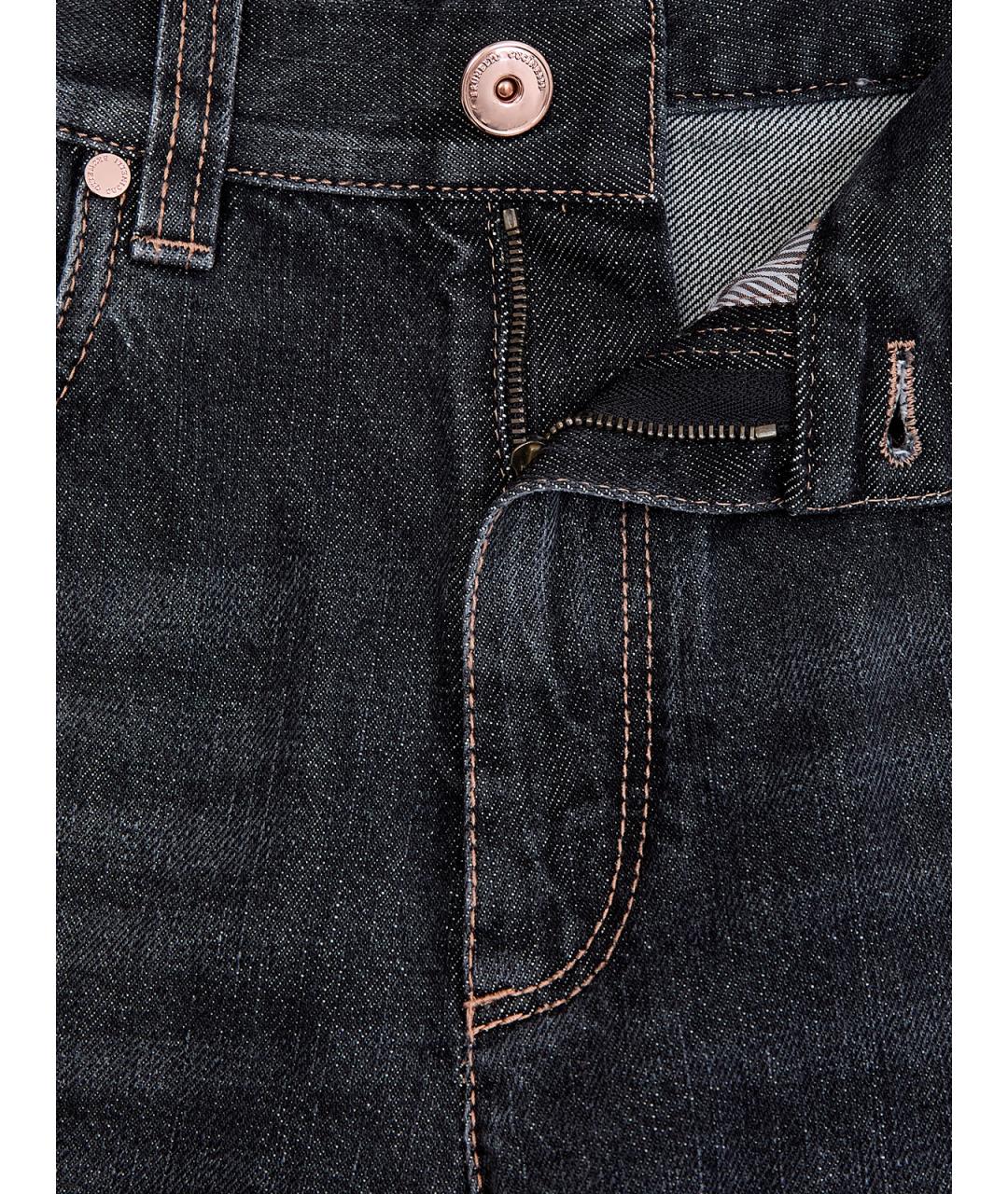 BRUNELLO CUCINELLI Серые хлопковые прямые джинсы, фото 6