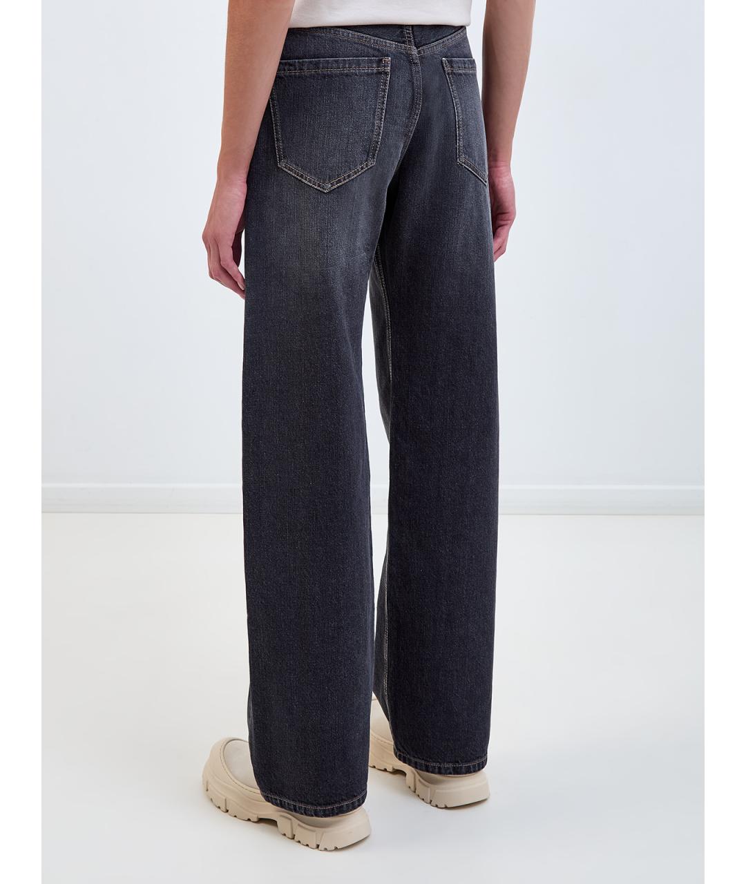 BRUNELLO CUCINELLI Серые хлопковые прямые джинсы, фото 4