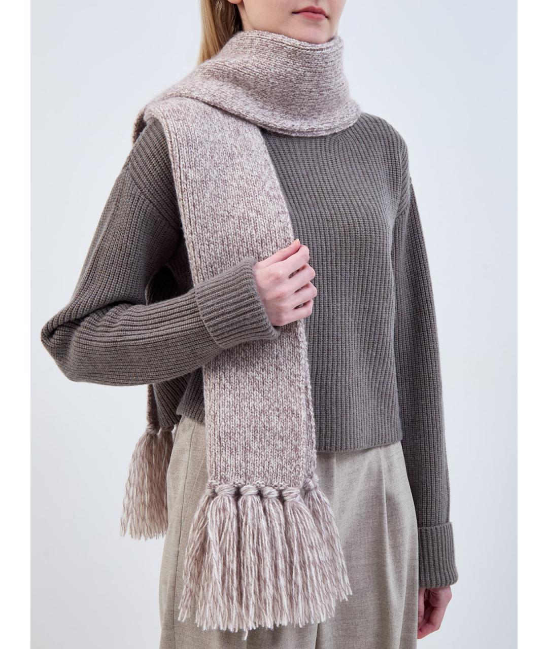 ELEVENTY Серый шерстяной шарф, фото 2