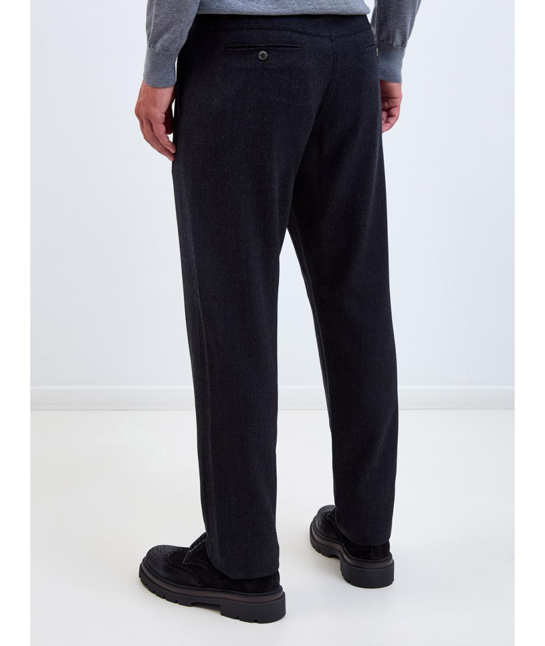CANALI Серые шерстяные повседневные брюки, фото 4