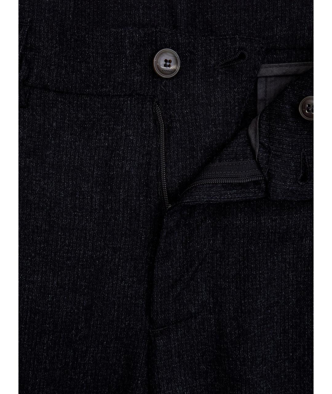 CANALI Серые шерстяные повседневные брюки, фото 6