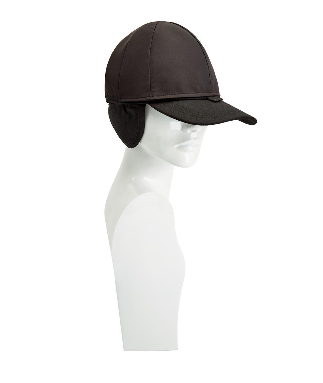 CANALI Черная шерстяная кепка/бейсболка, фото 4