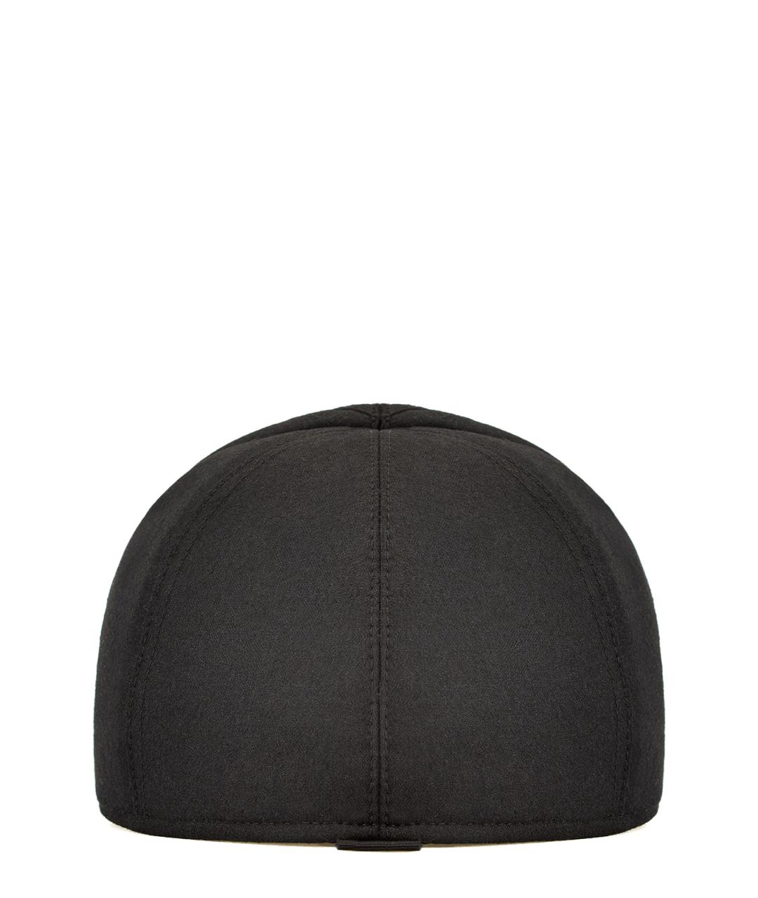 CANALI Черная шерстяная кепка/бейсболка, фото 5