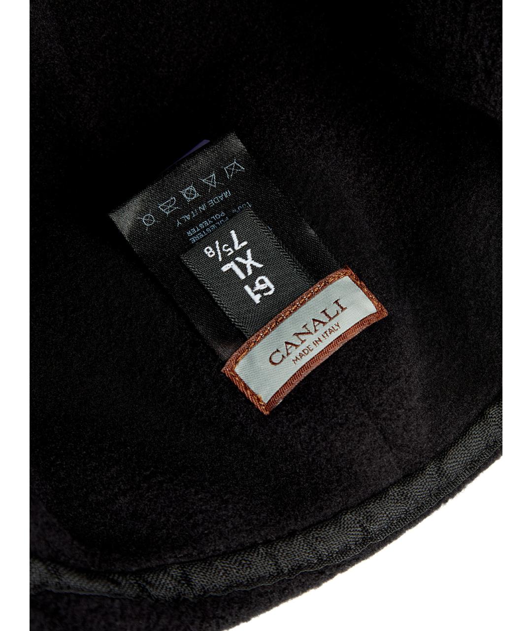 CANALI Черная шерстяная кепка/бейсболка, фото 7