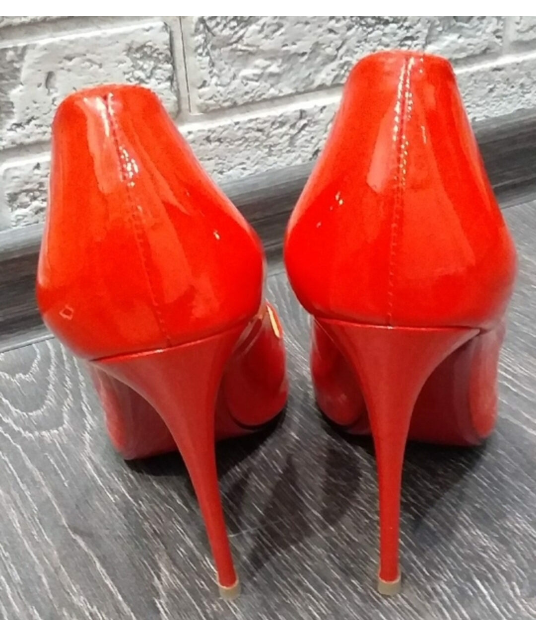 CHRISTIAN LOUBOUTIN Красные туфли из лакированной кожи, фото 4