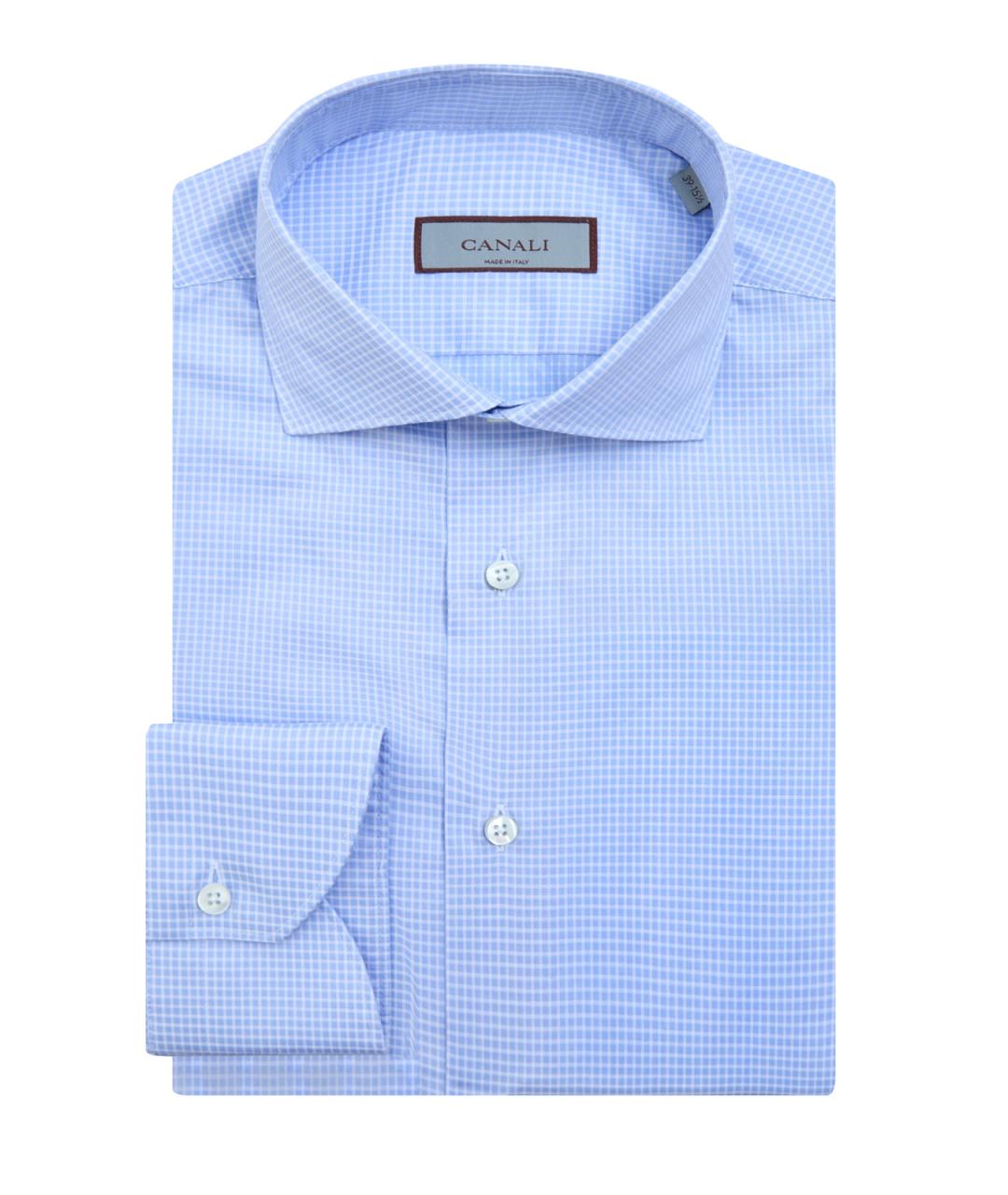 CANALI Голубая хлопковая кэжуал рубашка, фото 1