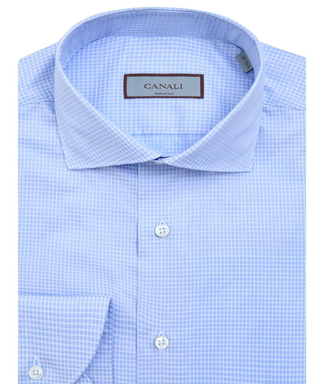 CANALI Голубая хлопковая кэжуал рубашка, фото 2