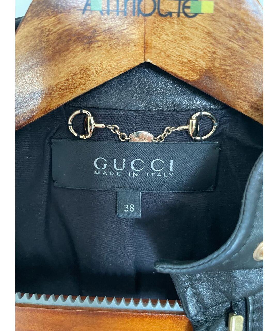 GUCCI Черная кожаная куртка, фото 4