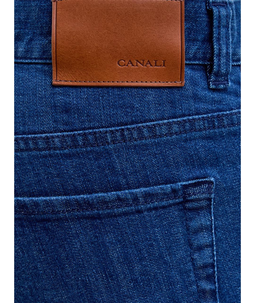 CANALI Синие хлопковые прямые джинсы, фото 5