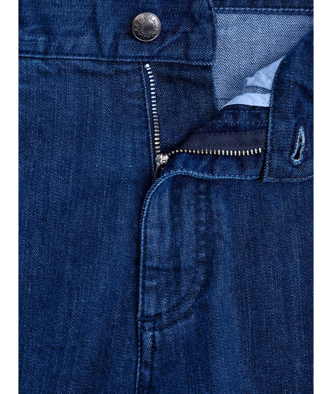 CANALI Синие хлопковые прямые джинсы, фото 6