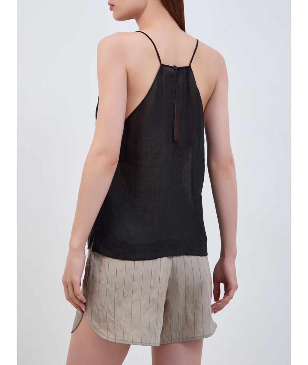 JACOB COHEN Черная льняная майка, фото 4