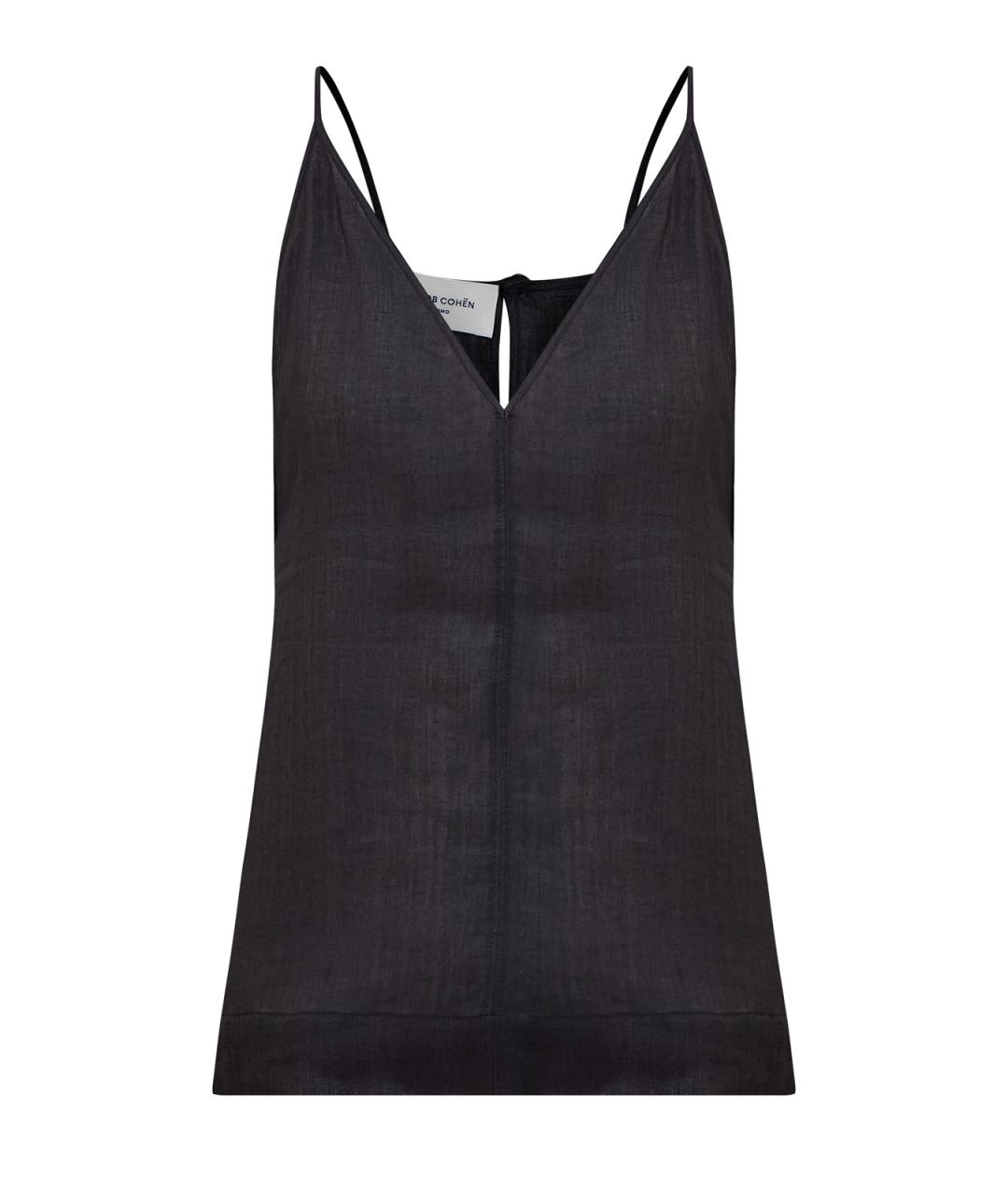 JACOB COHEN Черная льняная майка, фото 1