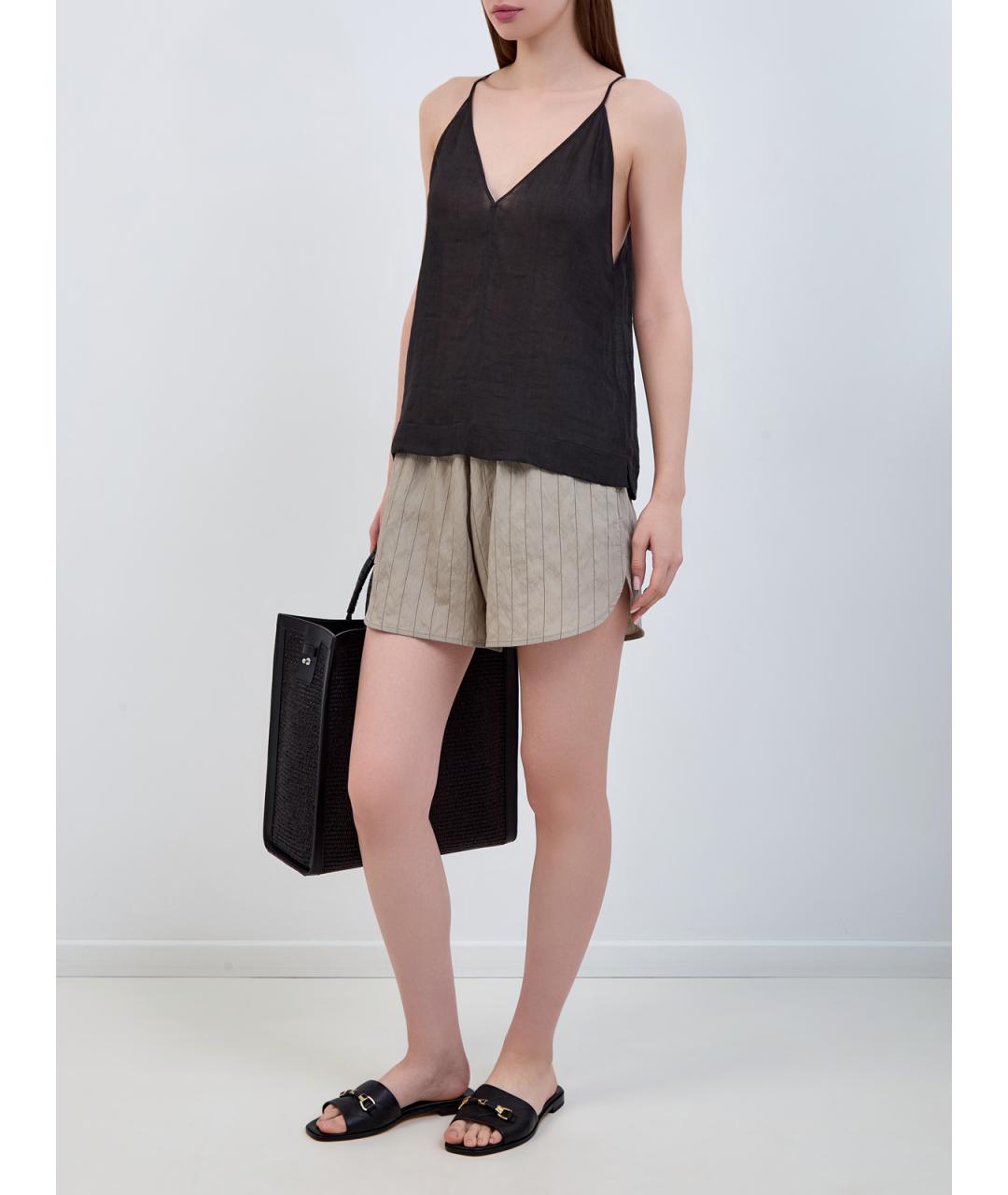 JACOB COHEN Черная льняная майка, фото 2