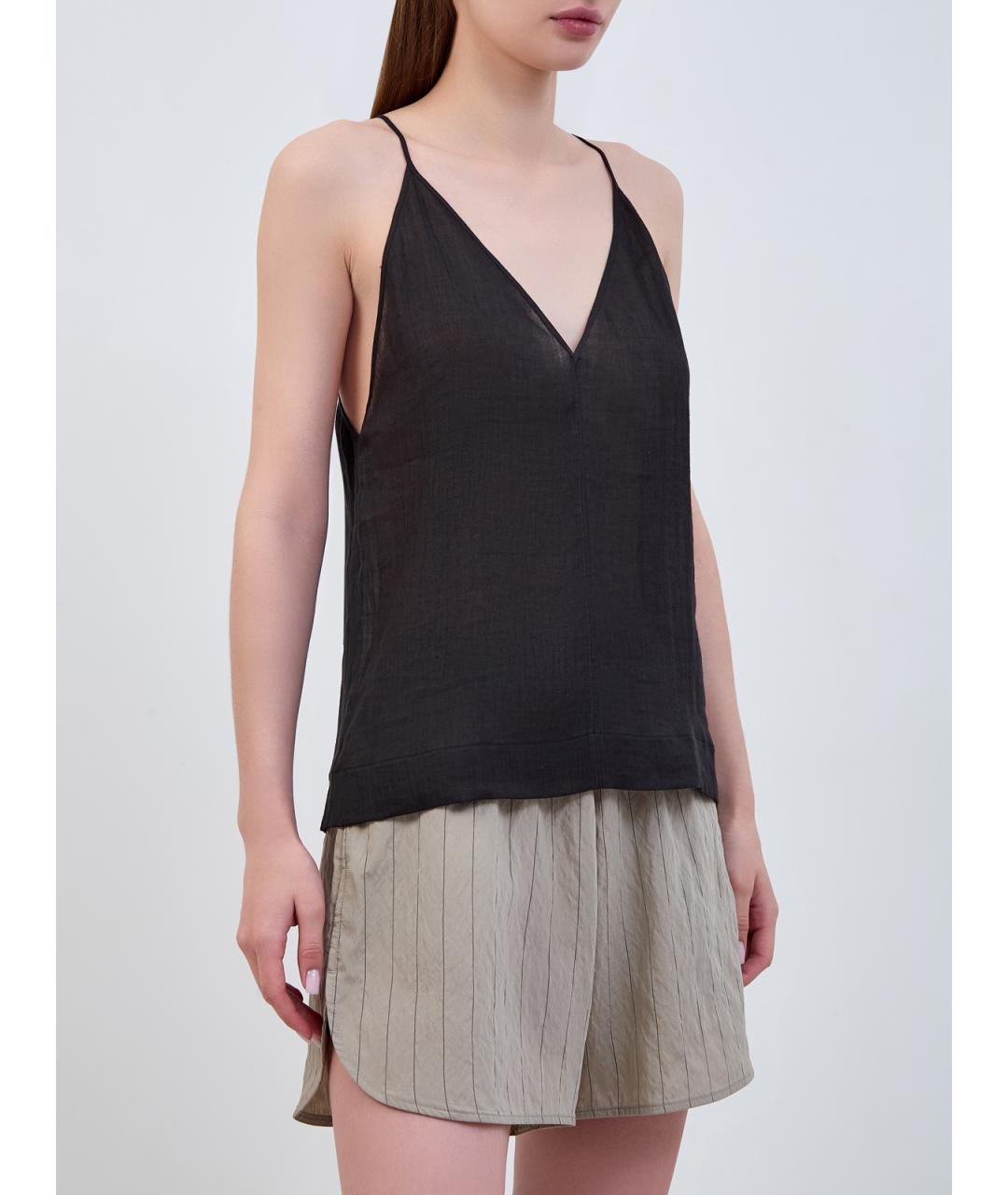 JACOB COHEN Черная льняная майка, фото 3