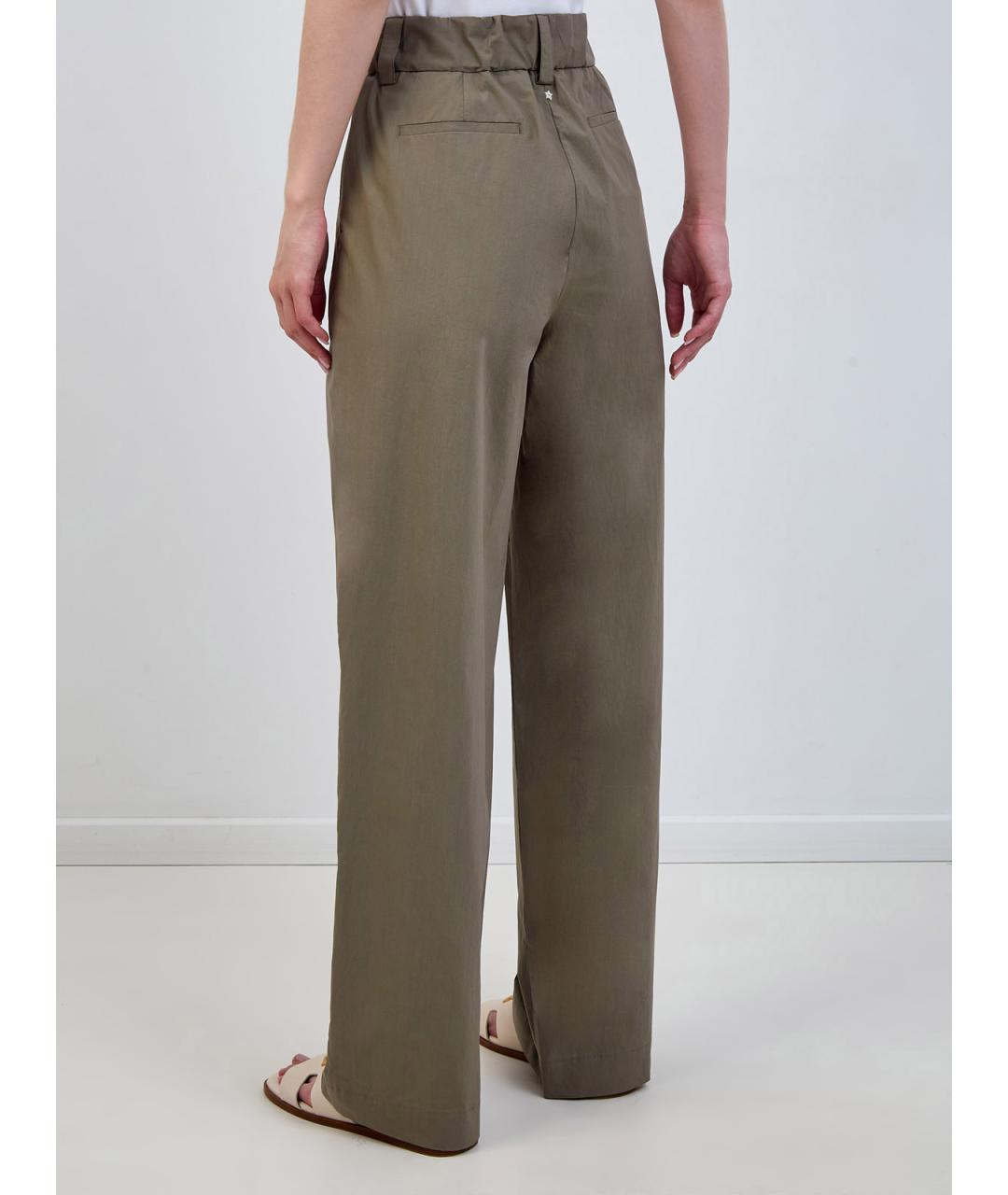 LORENA ANTONIAZZI Хаки хлопковые прямые брюки, фото 4