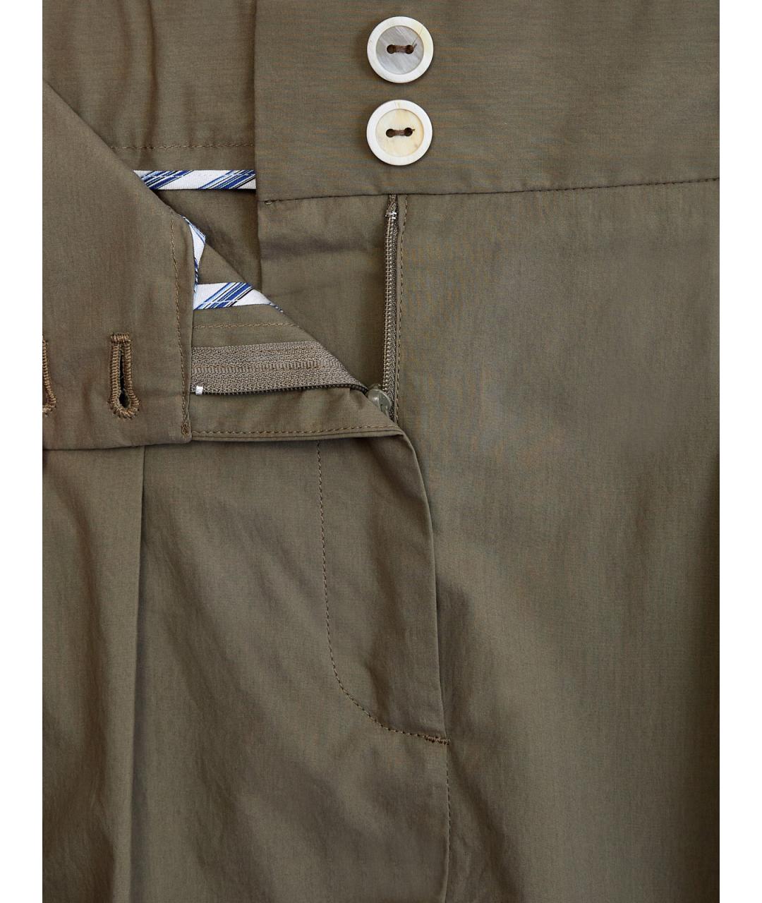LORENA ANTONIAZZI Хаки хлопковые прямые брюки, фото 6