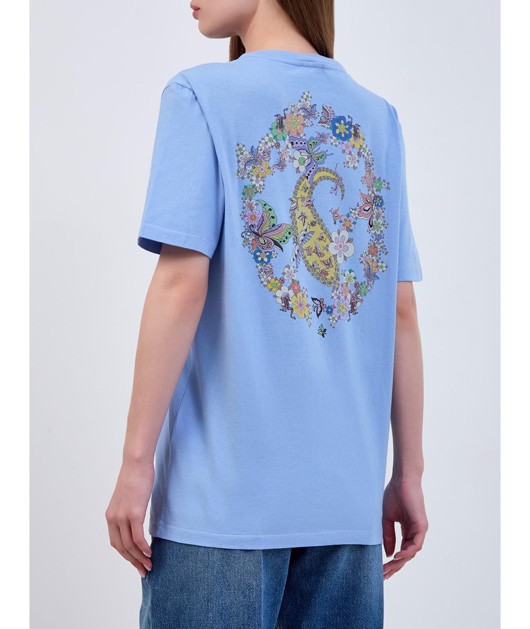 ETRO Голубая хлопковая футболка, фото 4