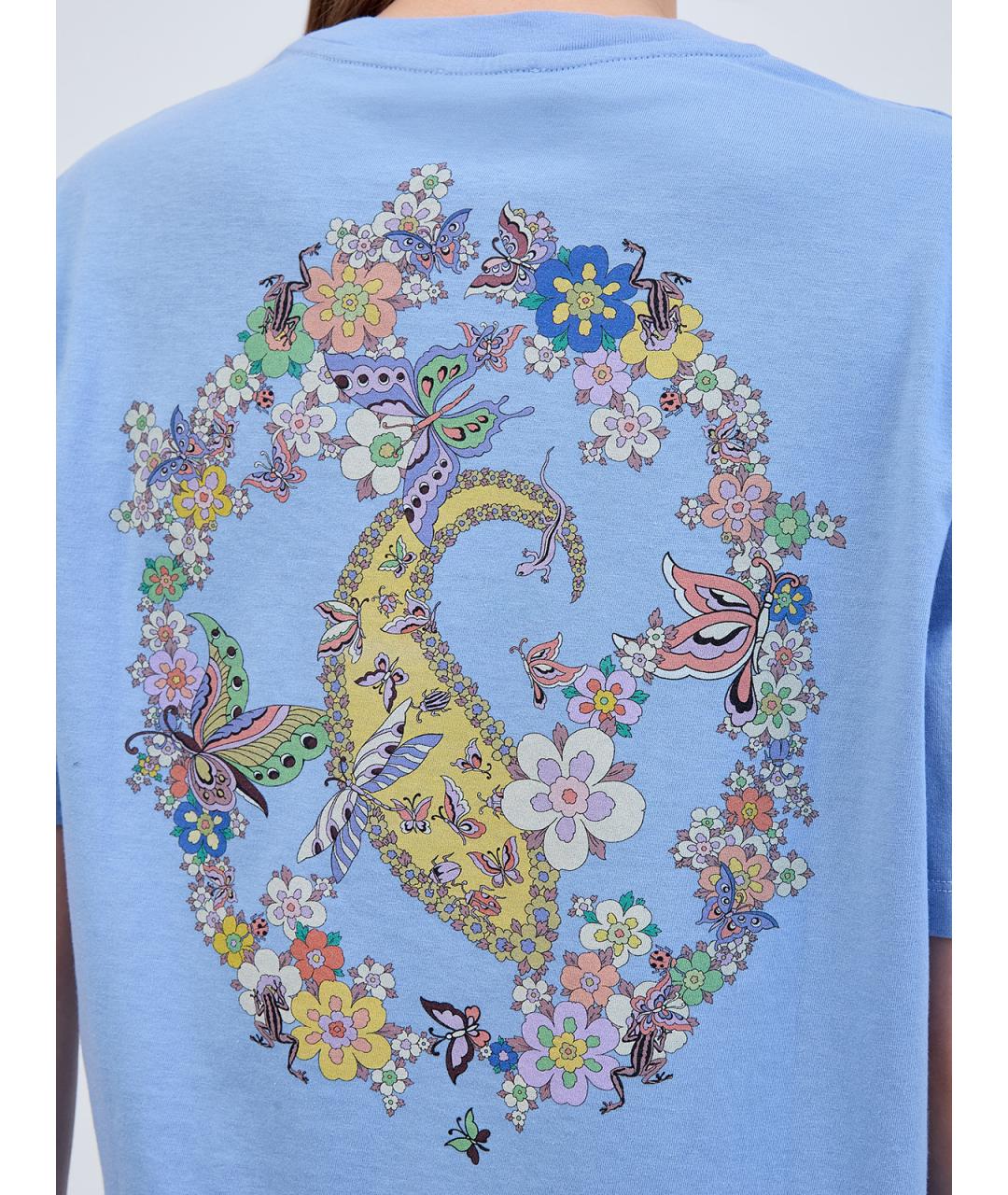 ETRO Голубая хлопковая футболка, фото 5