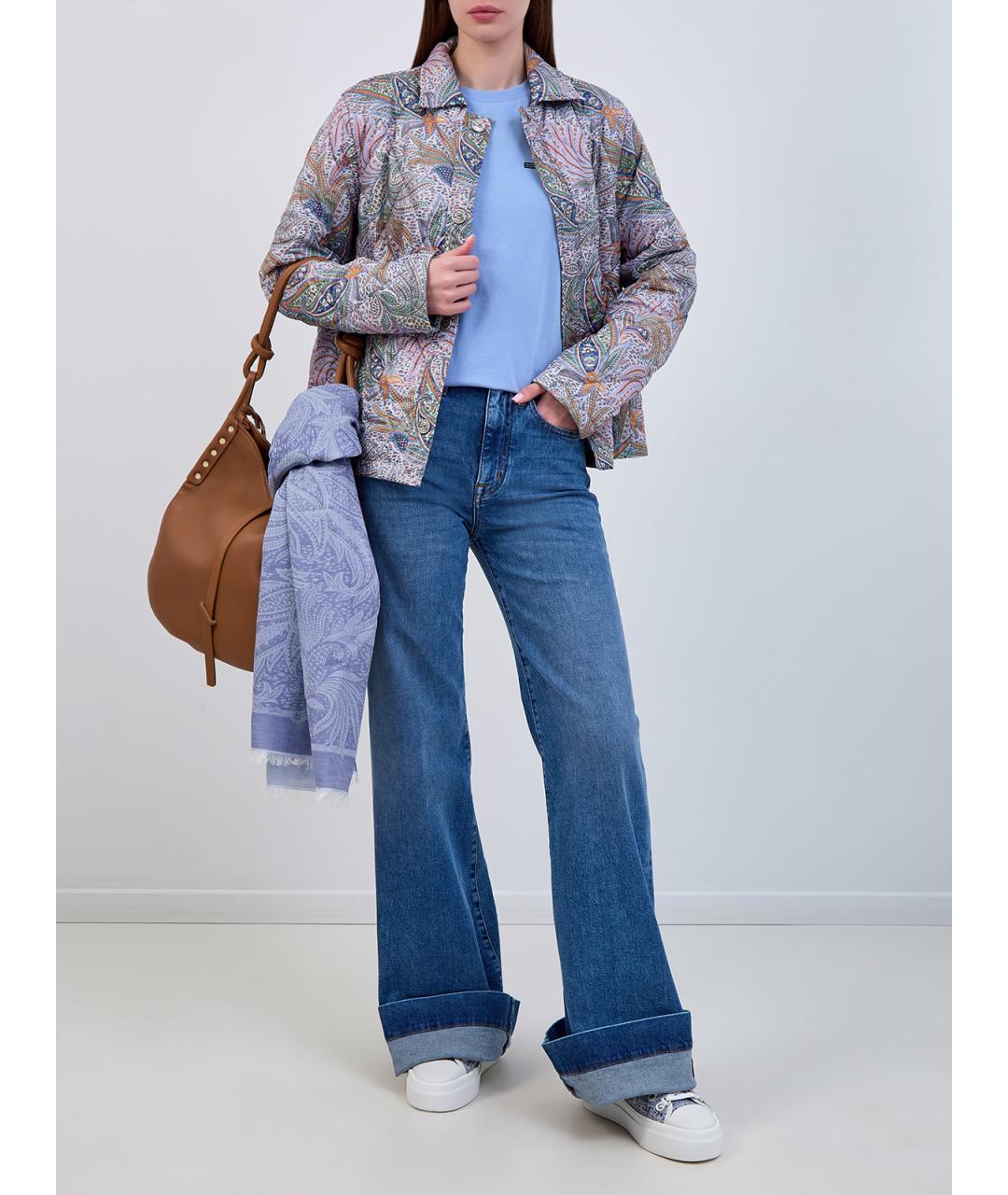 ETRO Голубая хлопковая футболка, фото 2