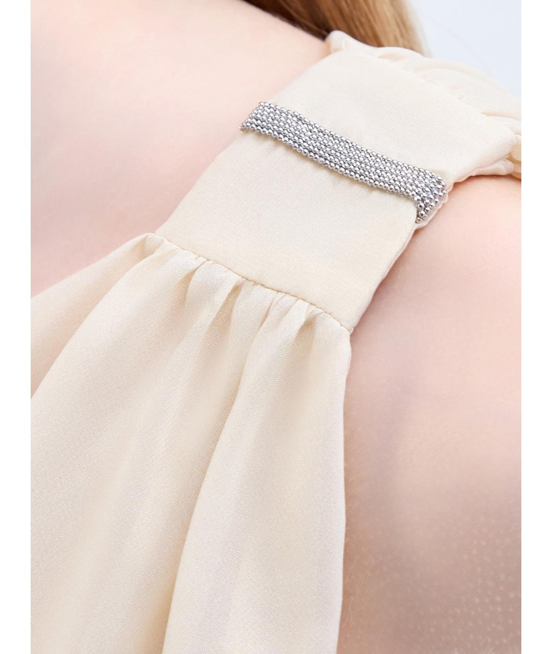 PESERICO Бежевая полиэстеровая блузы, фото 5