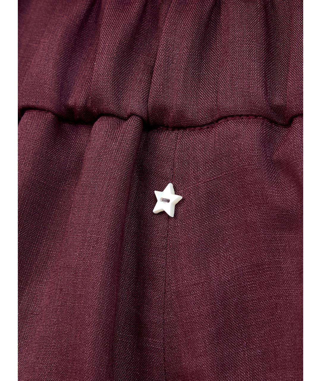 LORENA ANTONIAZZI Бордовые льняные брюки широкие, фото 5