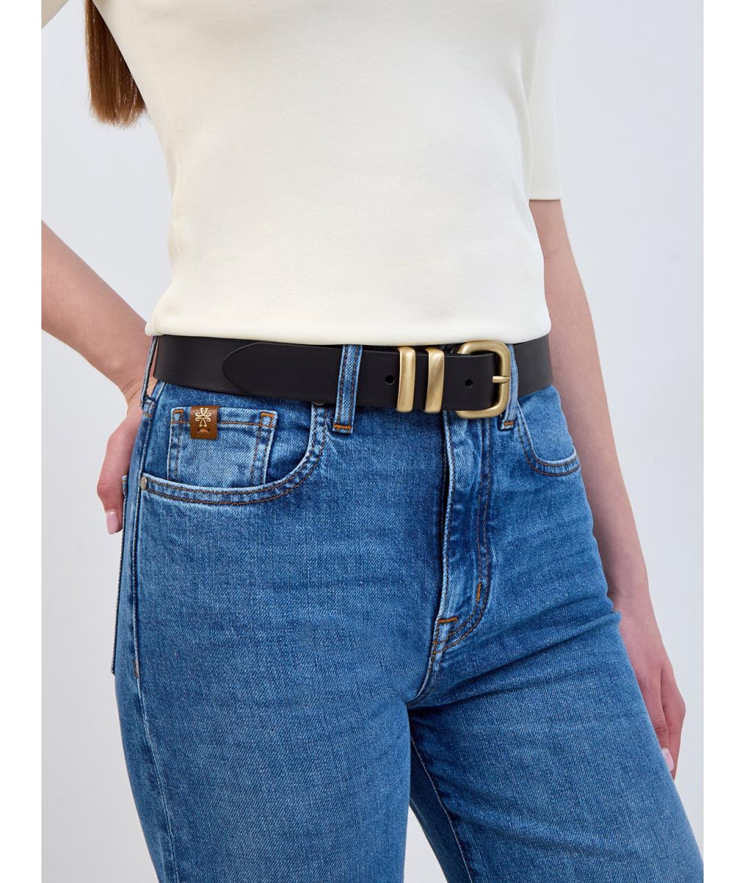 JACOB COHEN Черный кожаный ремень, фото 2