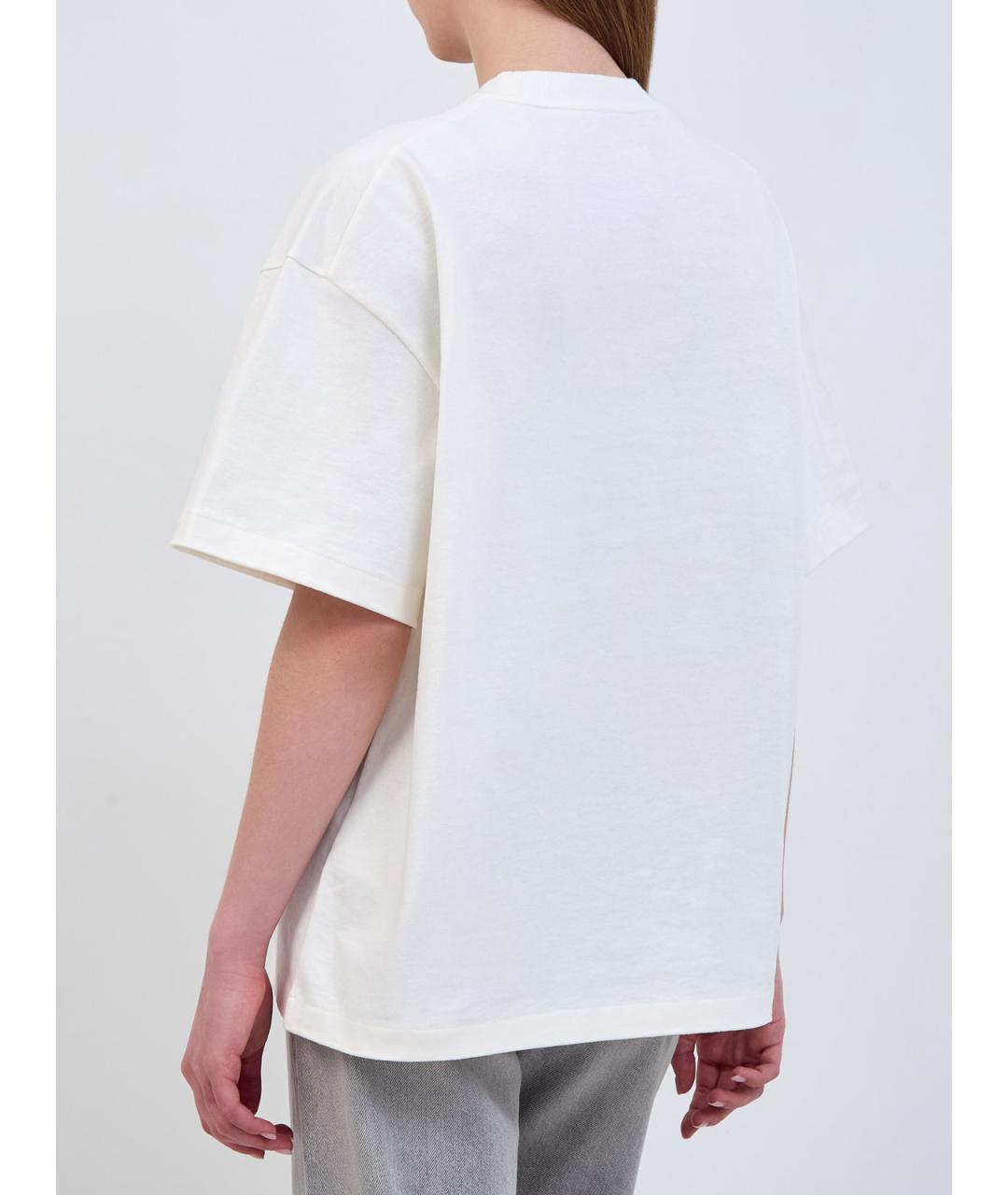 JIL SANDER Белая хлопковая футболка, фото 4