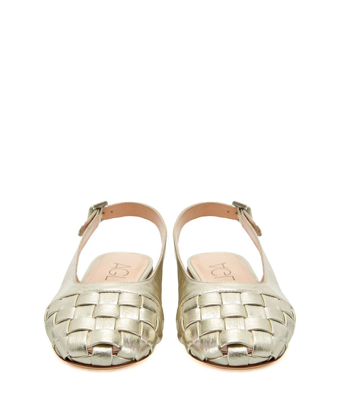 AGL Золотые кожаные балетки, фото 5