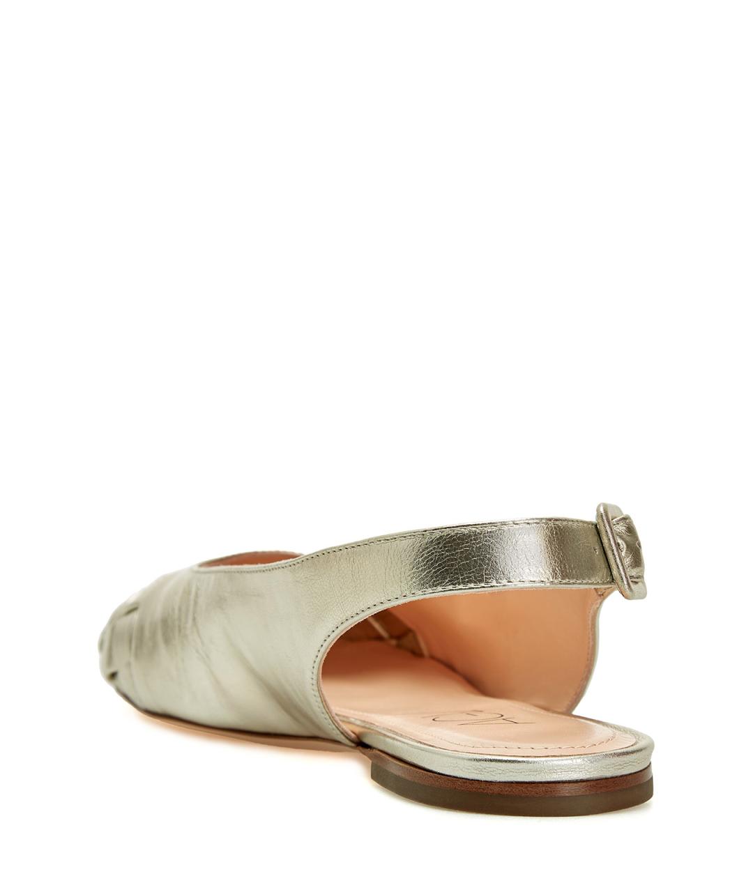 AGL Золотые кожаные балетки, фото 4