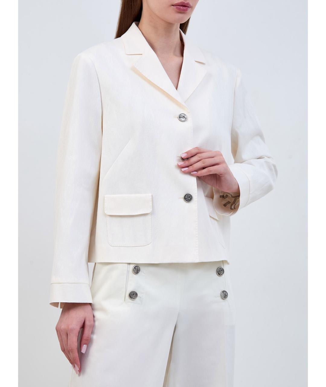 ETRO Белый хлопковый жакет/пиджак, фото 3