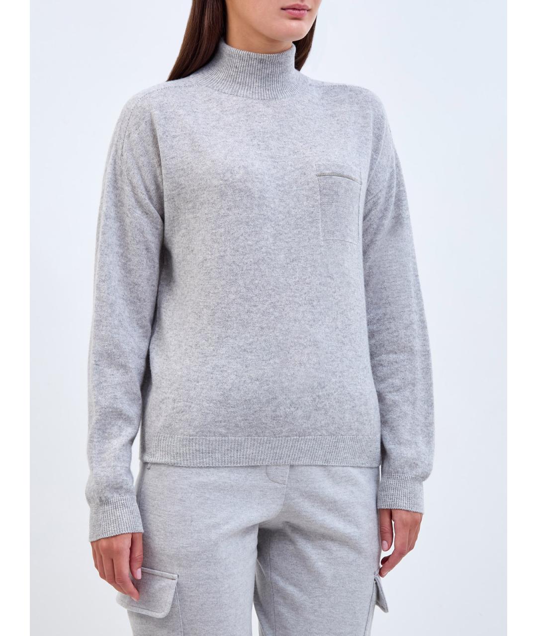 PESERICO Серая кашемировая водолазка, фото 3