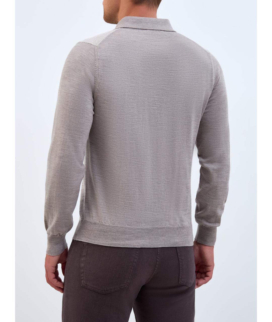 CANALI Бежевый шерстяной джемпер / свитер, фото 4