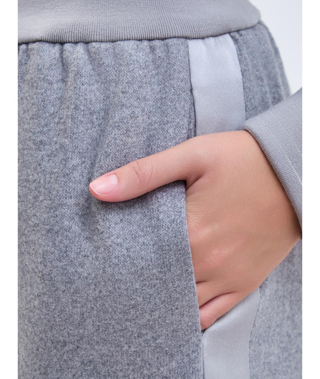 LORENA ANTONIAZZI Серые шерстяные прямые брюки, фото 5