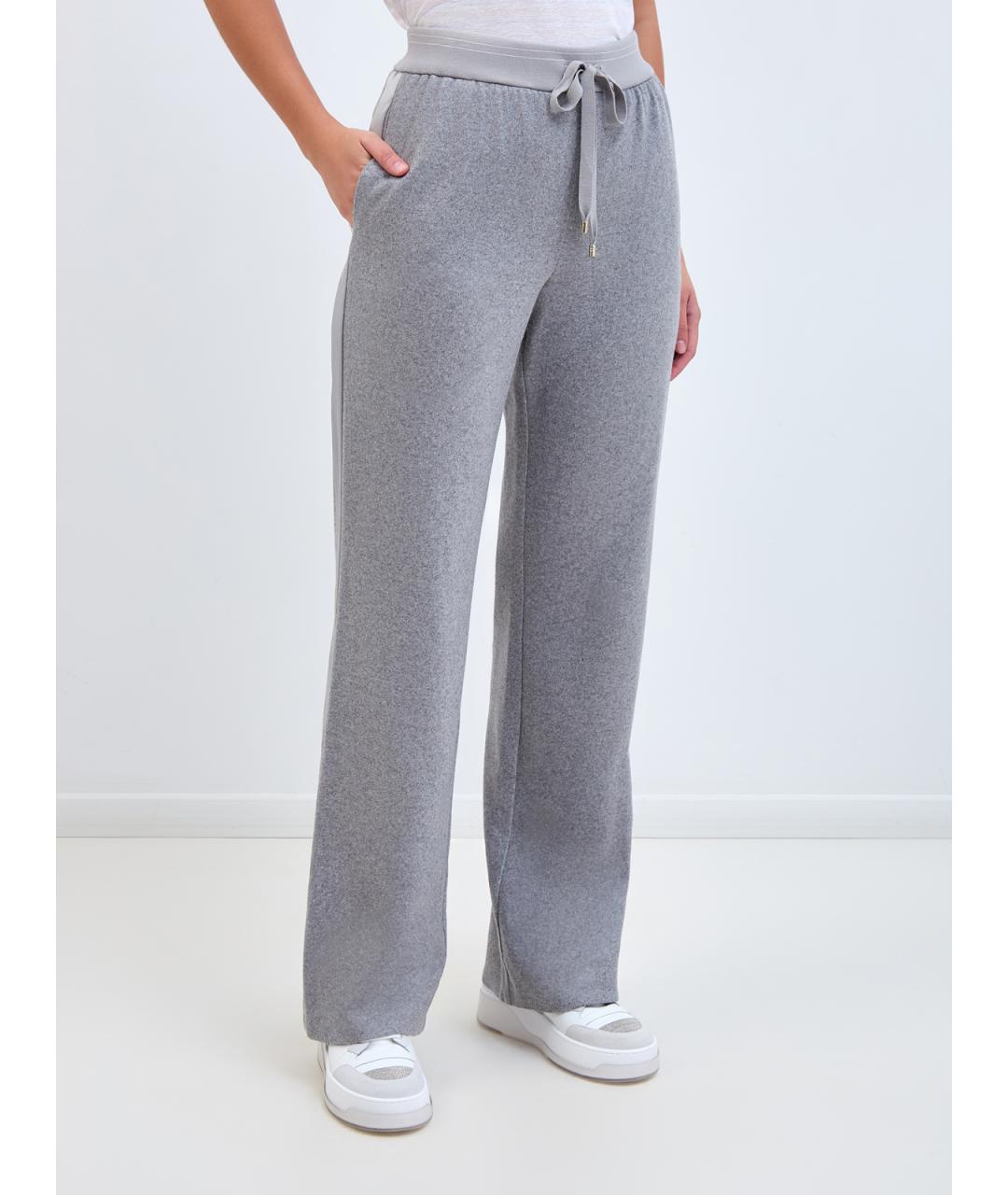 LORENA ANTONIAZZI Серые шерстяные прямые брюки, фото 3