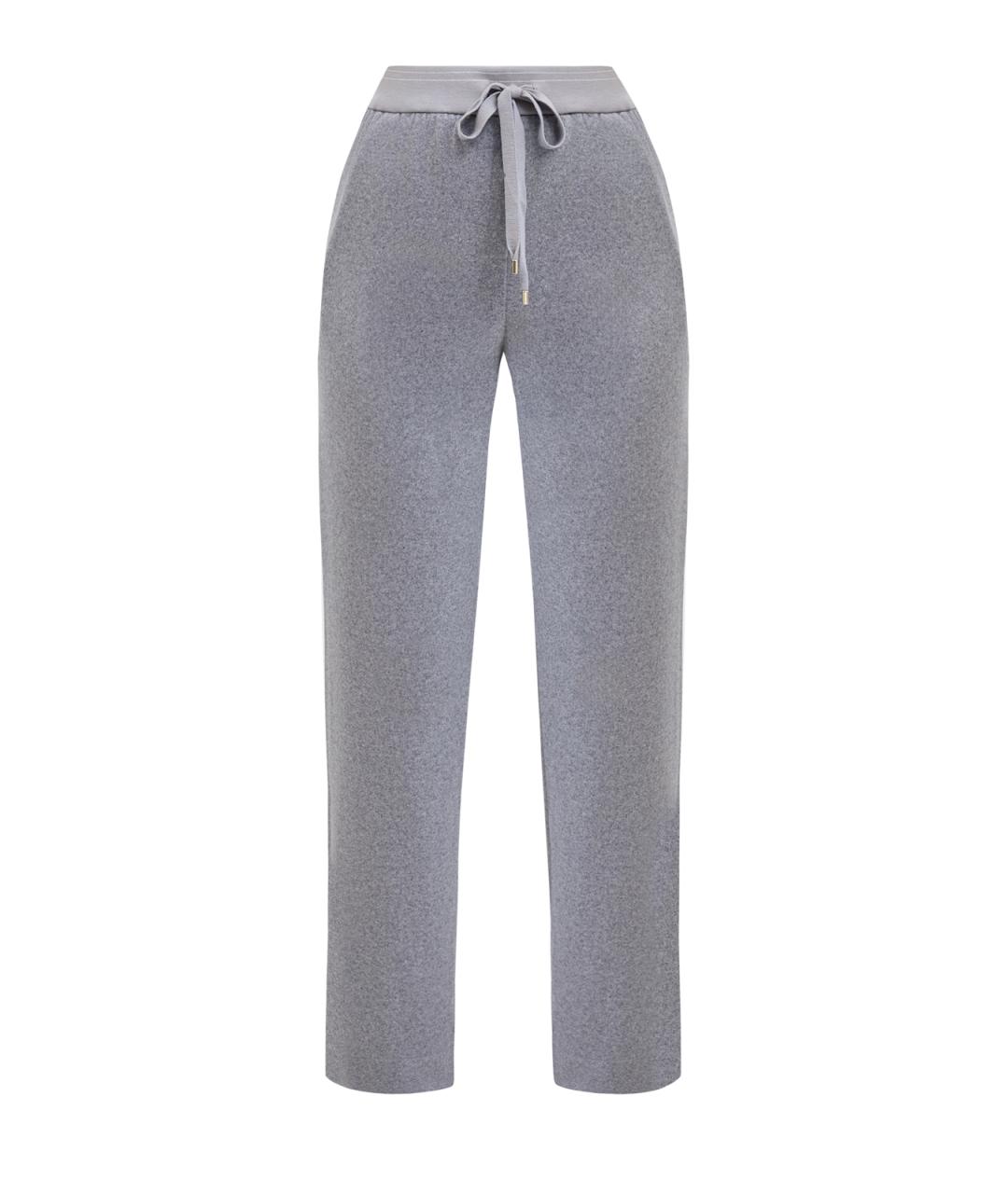 LORENA ANTONIAZZI Серые шерстяные прямые брюки, фото 1